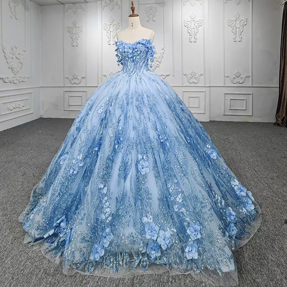 Ice Blue Embellished Gown – Tirumala Designers
